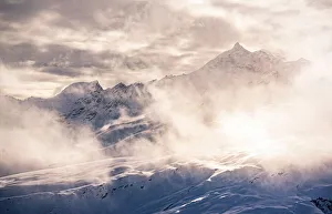 Sport Gallery: Foggy sunset around Pizzo Quadro, Valchiavenna, Sondrio province, Italy