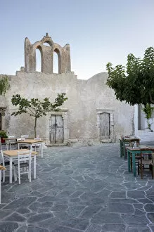Folegandros, Cyclades Islands, Greece. Hora village square