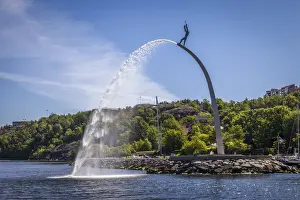 Fontaine Prints: Fontaine God the Father on the Arch of Heaven by Carl Miles in Stockholm harbor