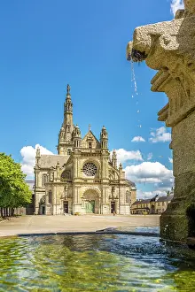 Pilgrimage Church Prints: Fontaine Miraculeuse and Basilique de Sainte-Anne-d'Auray, Morbihan, Brittany, France
