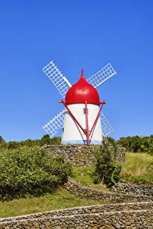 A And Xe7 Collection: Fontes traditional windmill. Graciosa island, Azores islands. Portugal