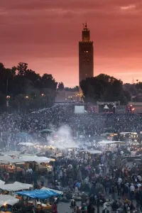 Food Stalls & Koutoubia Mosque Food Stalls & Koutoubia Mosque