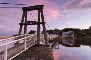 Footbridge across estuary, Lorne, Great Ocean Road, Victoria, Australia