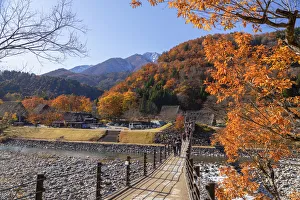 Crossing Prints: Footbridge of Ogimachi (UNESCO World Heritage Site), Shirakawa-go, Toyama Prefecture