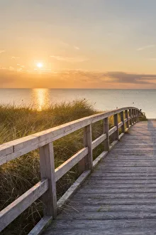 Walkways Prints: Footbridge to Weissenhaauser Strand, Ostholstein, Schleswig-Holstein, Germany