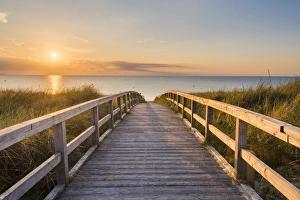 Footbridge to Weissenhauser Strand, Ostholstein, Schleswig-Holstein, Germany
