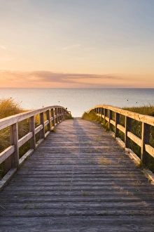 Walkways Prints: Footbridge to Weissenhauser Strand, Ostholstein, Schleswig-Holstein, Germany