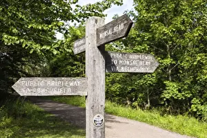 Directions Prints: A footpath sign in Monsal Dale, Peak District National Park, Derbyshire, England