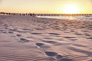 Footprints Prints: Footprints in the sand at Zingst Beach