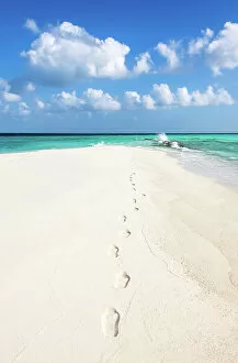 Deserted Collection: Footsteps on a sandbank, Baa Atoll, Maldives