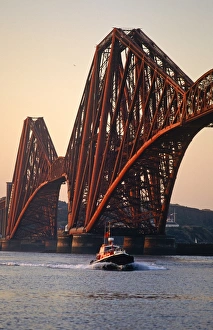 The Forth Rail Bridge, Firth of Forth, Edinburgh, Scotland. The 2. 5 km. (1. 5 mile) Bridge was the worlds first major steel bridge, 1890