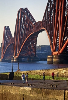 The Forth Rail Bridge, Firth of Forth, Edinburgh, Scotland. The 2. 5 km. (1. 5 mile) Bridge was the worlds first major steel bridge, 1890