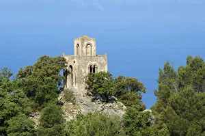 Fortified tower near Valldemossa, Tramuntana, Majorca, Balearic Islands, Spain