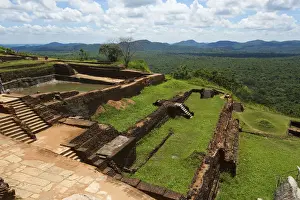 The foundations of an ancient monastery on the summit of Sigiriya Rock, Sigiriya