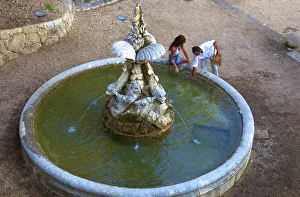 2 People Prints: Fountain, City Wall, Dubrovnik, Dalmatia, Croatia