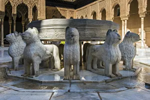 Islamic Architecture Collection: Fountain of the Court of the Lions, Palace of the Lions, Alhambra palace, Granada