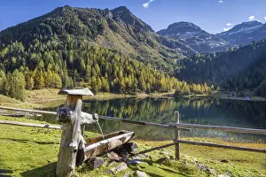 Fountain at Duisitzkarsee in the Schladming Mountains near Rohrmoos, Styria, Austria