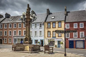 Fountain Prints: Fountain in Jedburgh Market Place, Scotish Borders, Scotland, Great Britain