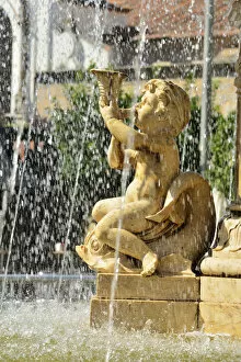 Detail of a fountain at Plaza de Espana, Merida. Spain