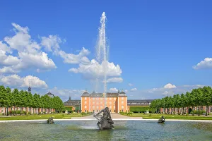 Schlob Prints: Fountain with Schwetzingen castle, Schwetzingen, Baden-WAorttemberg, Germany