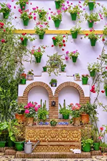 Courtyards Prints: The fountain, source of water, wellness and freshness in the Patios of Cordoba