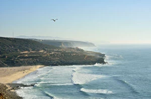 Images Dated 5th October 2017: Foz do Lizandro and Atlantic ocean coastline between Ericeira and Cabo da Roca. Portugal
