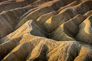 Desolate Prints: Full frame abstract shot of natural rock formations at Zabriskie Point