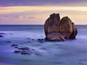 France, Biarritz, Pyrenees-Atlantique, seascape and rock formation