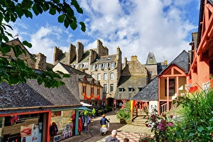 Historic Buildings Prints: France, Brittany, Bretagne. Côtes-d'Armor. Dinan. Old part of the city