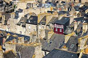 Urban Landscape Prints: France, Brittany, Bretagne. Côtes-d'Armor. Dinan. Old part of the city