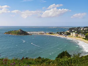 France, Brittany, Cote d armor Trebeurden, overview of town and bay