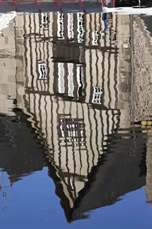 Images Dated 30th June 2011: France, Brittany, Cotes-D Armor, Dinan, The Port, Reflection of Half Timbered