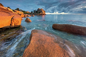Brittany Prints: France, Brittany, Cotes d'Armor, Cote de Granit Rose