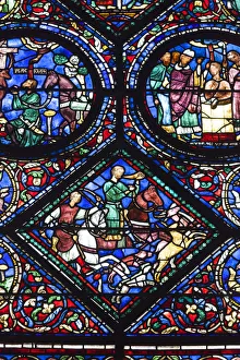 France, Centre Region, Eure et Loir Department, Chartres, Chartres Cathedral, stained