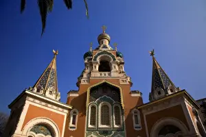 Architectural Detail Prints: France, Cote D Azur, Nice; The Russian Orthodox Cathedral of St
