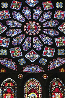 Images Dated 18th October 2010: France, Eure-et-Loire, Chartres, Chartres Cathedral, The North Rose Window depicting