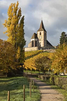 Images Dated 3rd February 2021: France, Grande Est, Alsace, Haut-Rhin, Hunawihr, Saint-Jacques-le-Majeur church