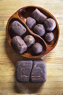 Images Dated 14th July 2020: France, Guadalupe, Pointe Noire, Cacao paste at the Maison du Cacao