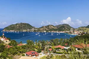 Images Dated 14th July 2020: France, Guadeloupe, Iles des Saintes, Elevated view of Terre de Haut island