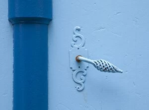 Images Dated 18th September 2010: France, Haute-Garonne, Revel. Old door handle and drain pipe, Revel