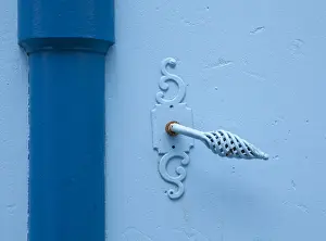 Door Handle Prints: France, Haute-Garonne, Revel. Old door handle and drain pipe, Revel