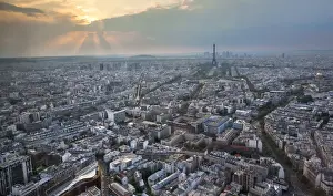 France, Ile-de-France, Paris skyline from the 56th floor of the Montparnasse tower