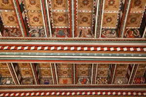Images Dated 16th June 2011: France, Languedoc-Roussillon, Aude, Saint Hilaire, The Abbey, Painted Ceiling of the