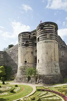 Images Dated 17th August 2011: France, Loire Valley, Angers Castle, The Castle Walls