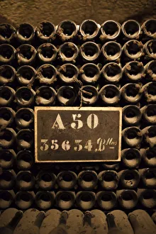 France, Marne, Champagne Ardenne, Reims, Pommery champagne winery, champagne cellars