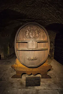France, Marne, Champagne Region, Epernay, Moet & Chandon champagne winery, giant champagne