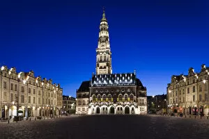 Images Dated 3rd December 2012: France, Nord-Pas de Calais Region, Arras, town hall and tower