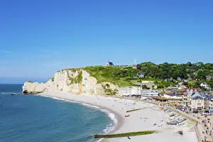 France, Normandy (Normandie), Seine-Maritime department The town of Etretat on