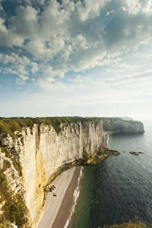 Images Dated 3rd December 2012: France, Normandy Region, Seine-Maritime Department, Etretat, Falaise De Aval cliffs