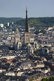 France, Normandy Region, Seine-Maritime Department, Rouen, elevated city view with